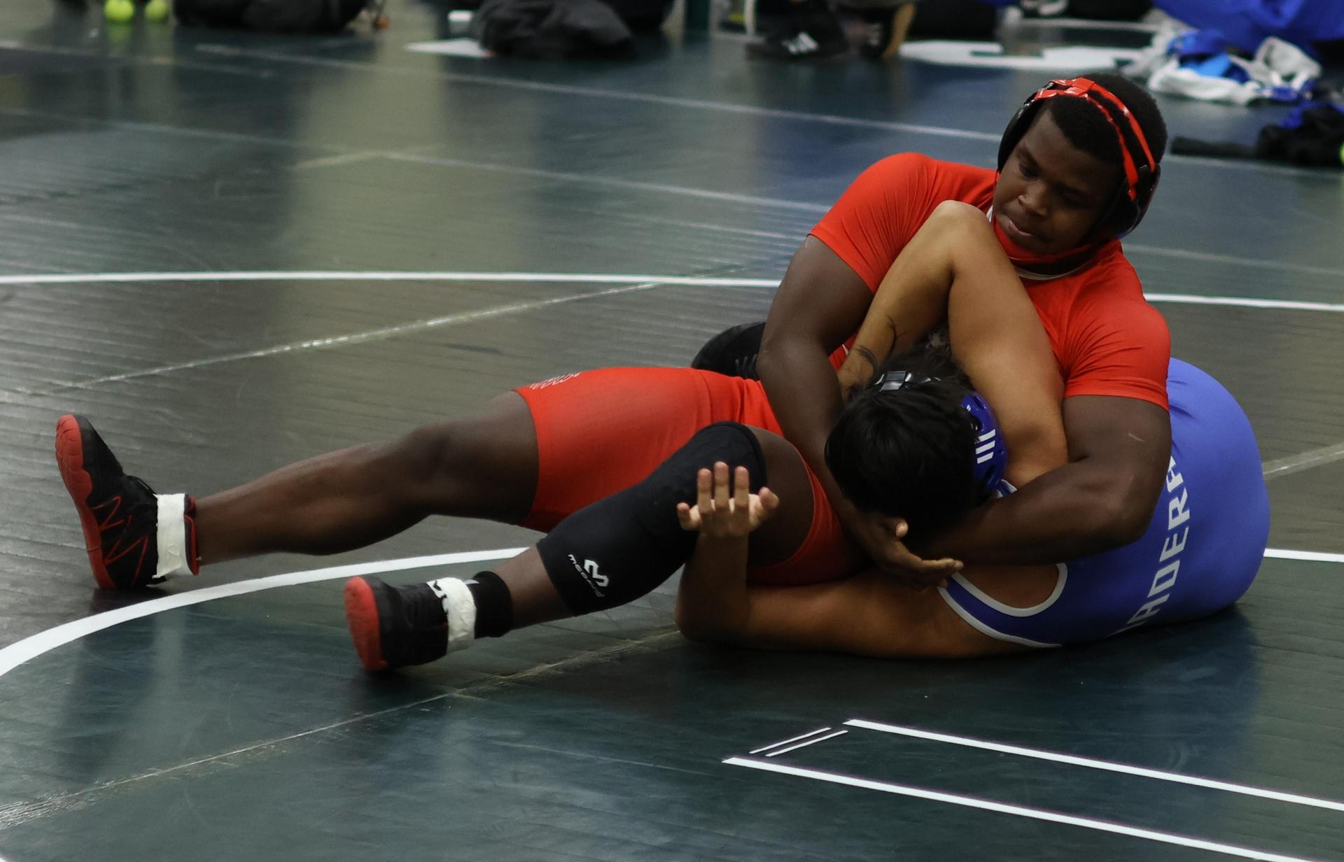Boys wrestling in the Liberty Duals event 33