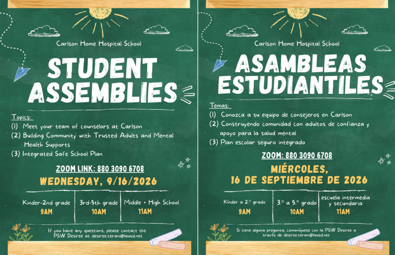 Student Assemblies - 9/19/26