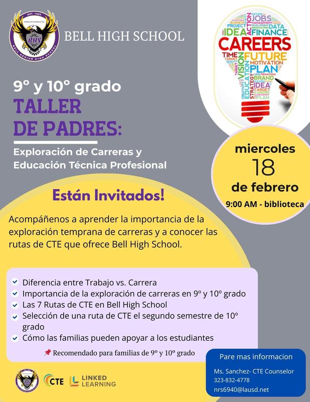 Taller para Padres: Exploración de Carreras (2.18.2026 @ 9am)