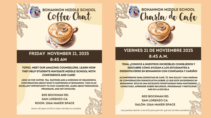 Coffee Chat - please join us on Friday, 11/21 Featured Photo