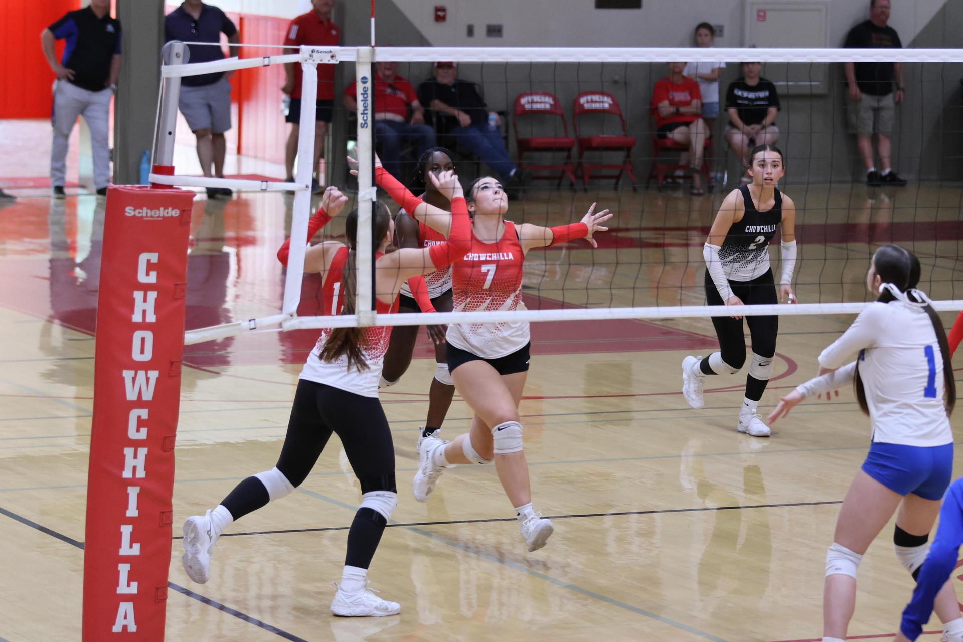 Varsity girls Volleyball playing vs. Madera 61