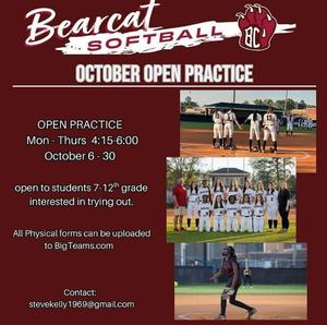 bearcat softball open practice