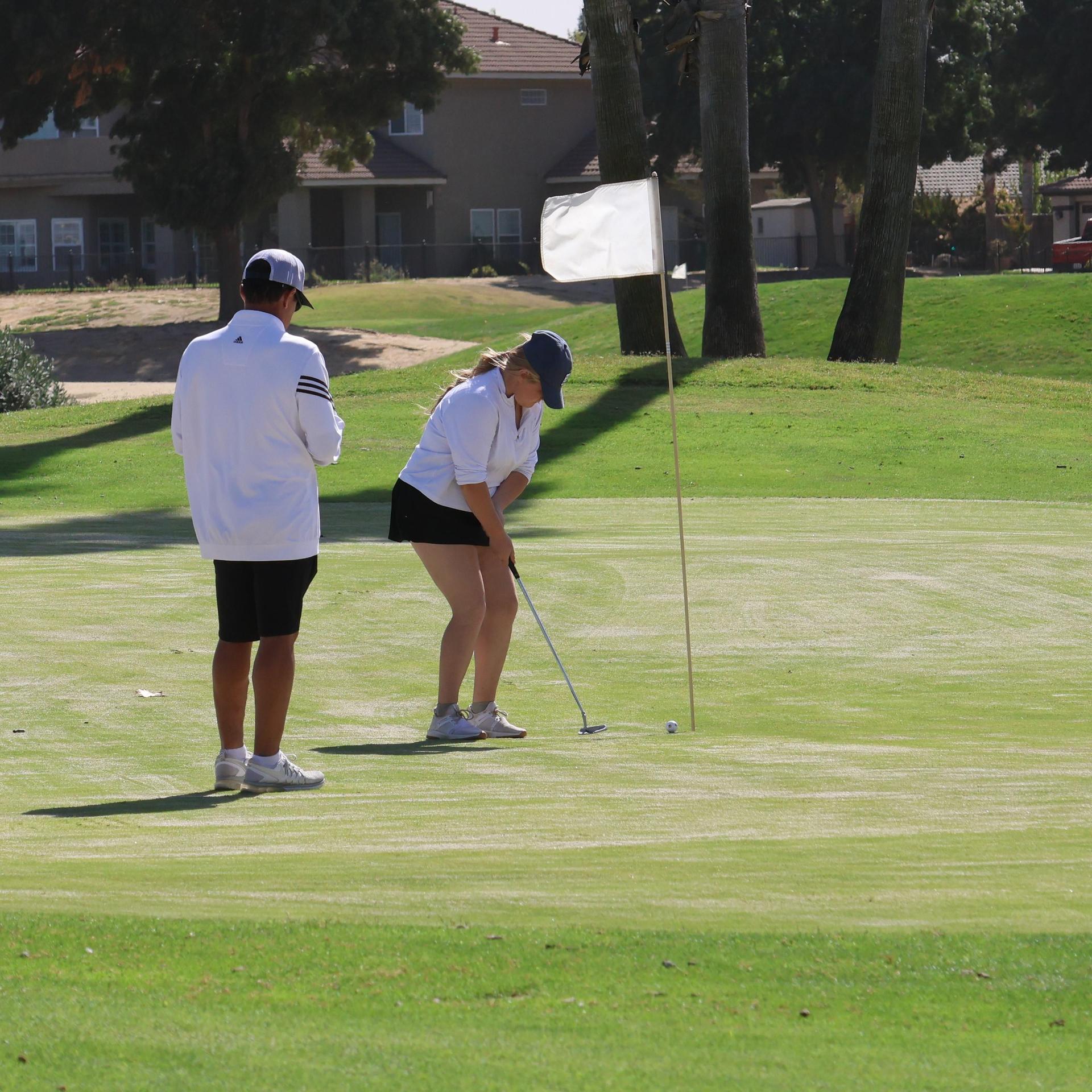 Girls golfers in action at the championships