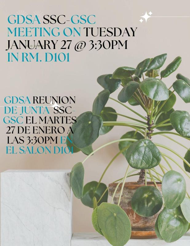 SSC/GSC Meeting (Reunion de SSC/GSC) on Tuesday (martes) 01.27.26 @ 3:30pm