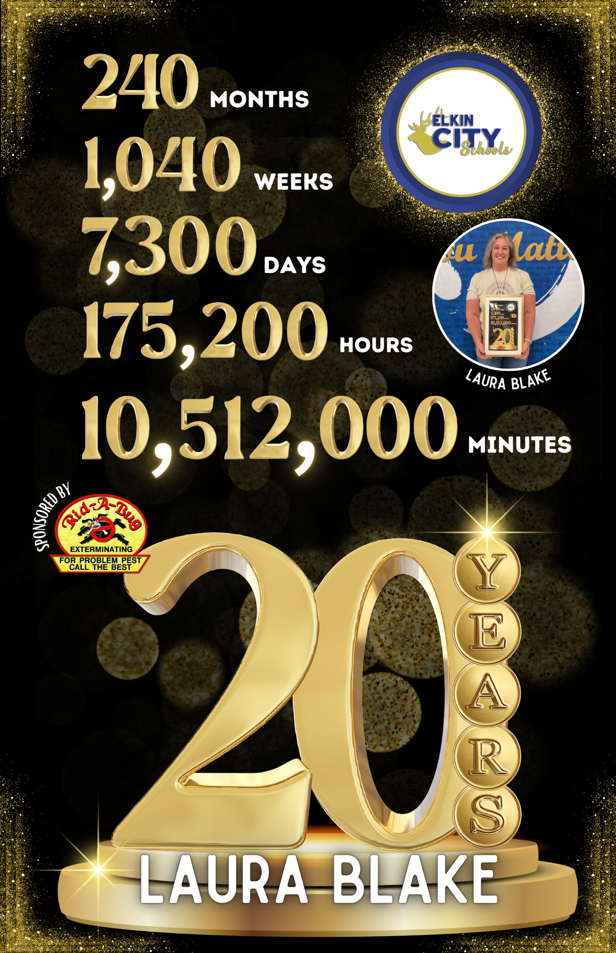 Years of service graphic - 20 years Laura Blake
