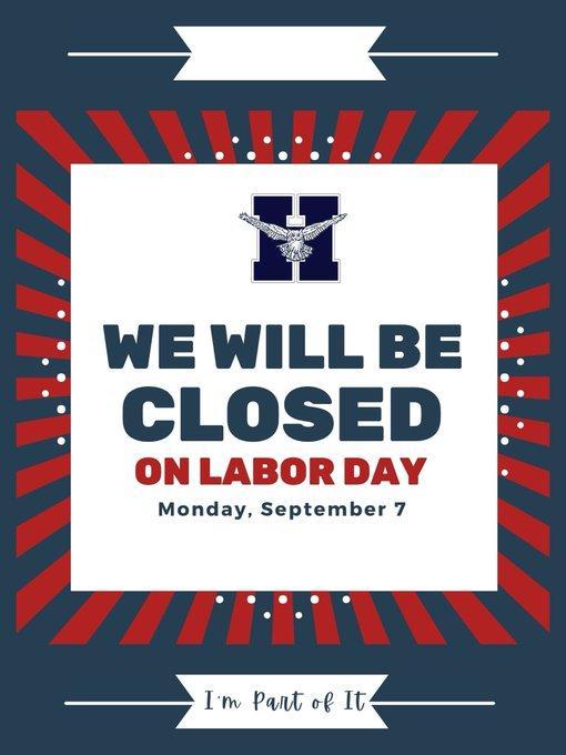 Labor Day closure graphic