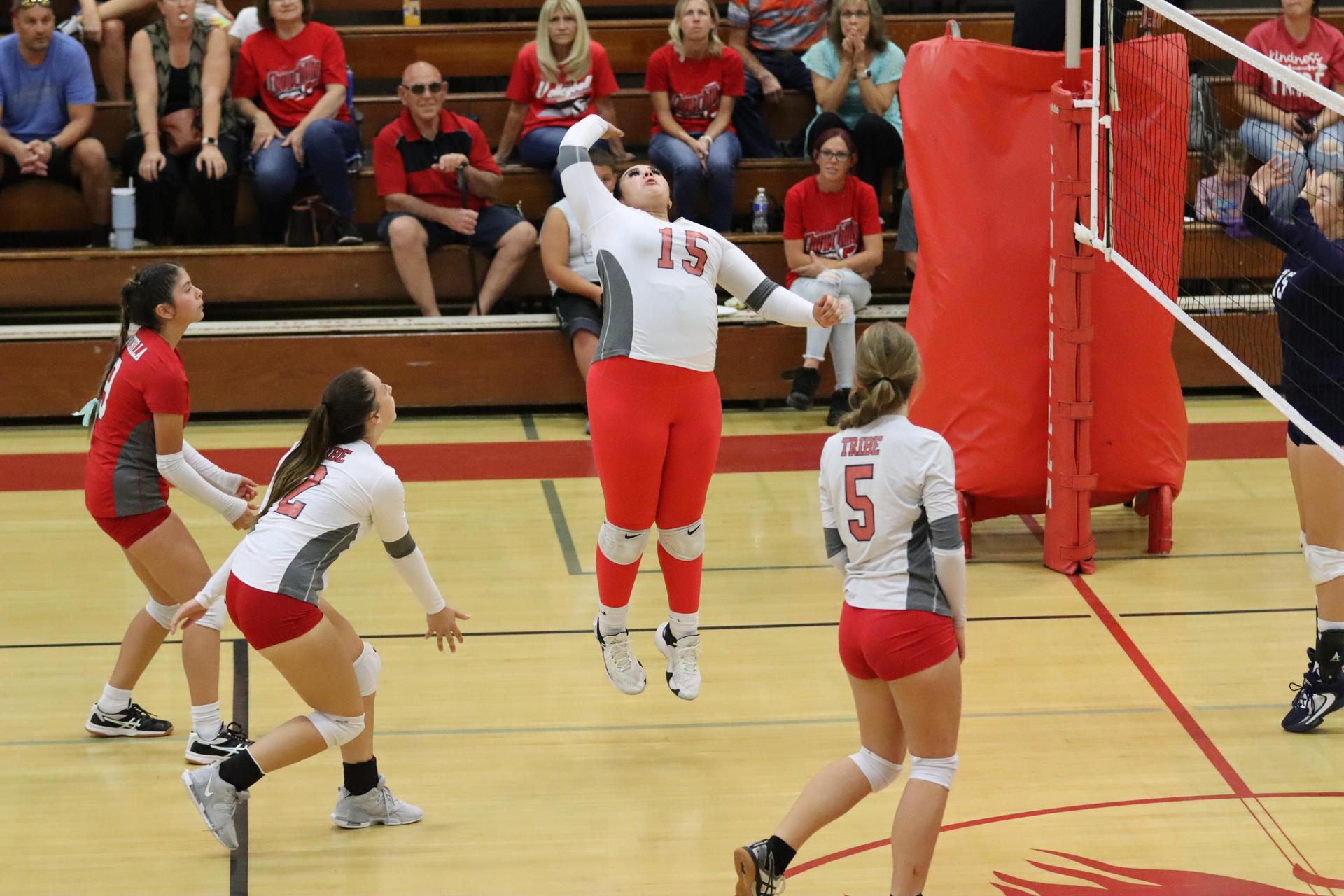 junior varsity girls playing volleyball against Yosemite
