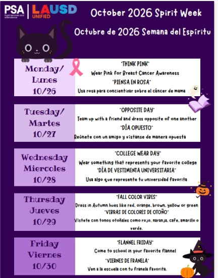 Spirit Week Flyer