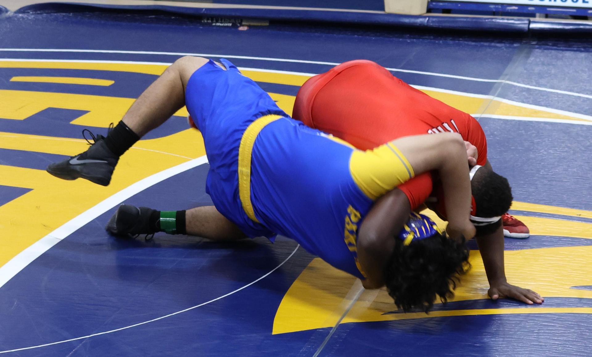 wrestlers in action at parlier