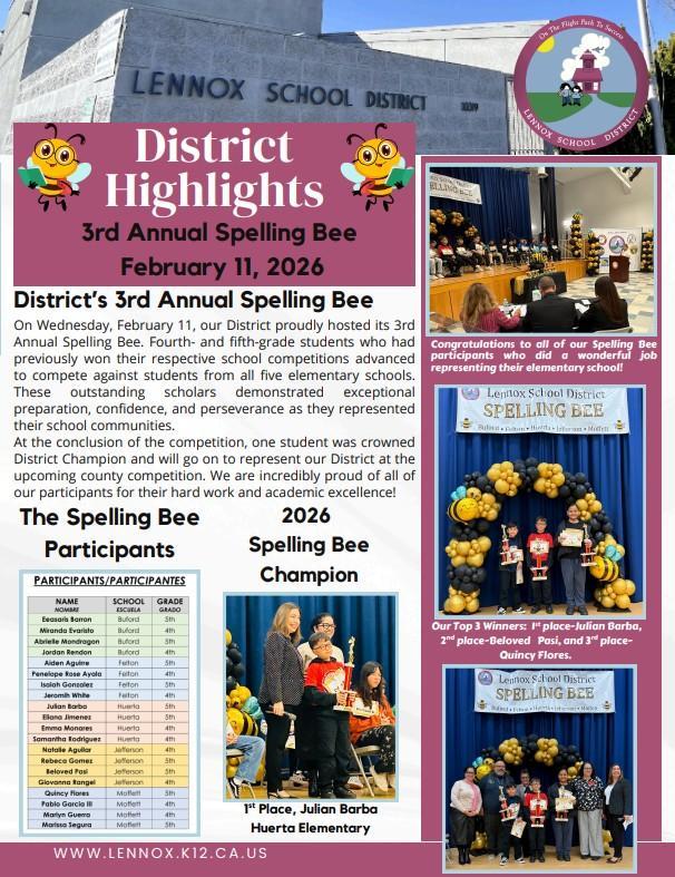 Spelling Bee Highlights Flyer