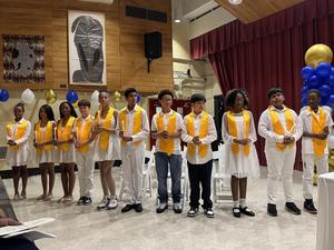 Students with their candles