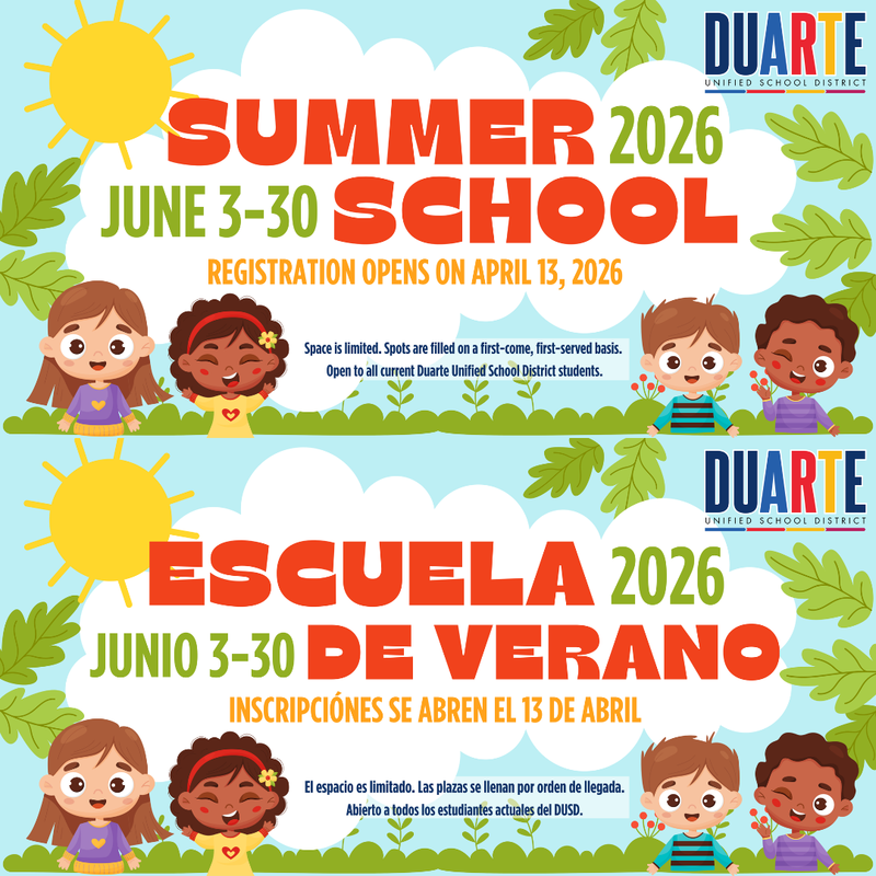 Banner with summer school dates