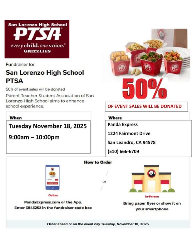 Panda Express Fundraiser for SLzHS PTSA Featured Photo