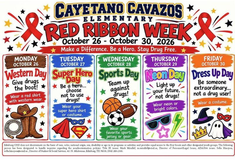 Red Ribbon Week Oct 26-30th