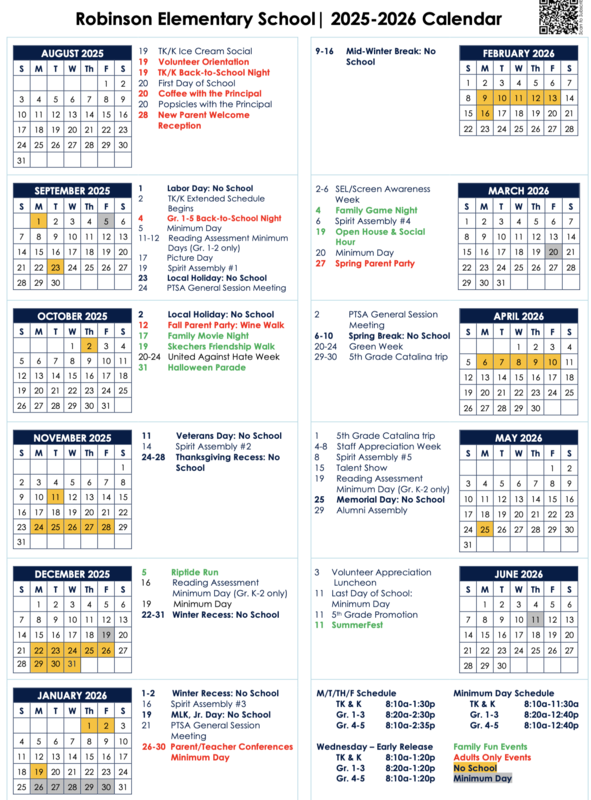 Robinson Calendar 2025-2026 Thumbnail Image