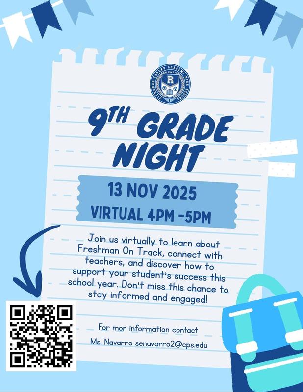 Freshman Parent Night 🎒/Noche para padres de 9 grado🎒