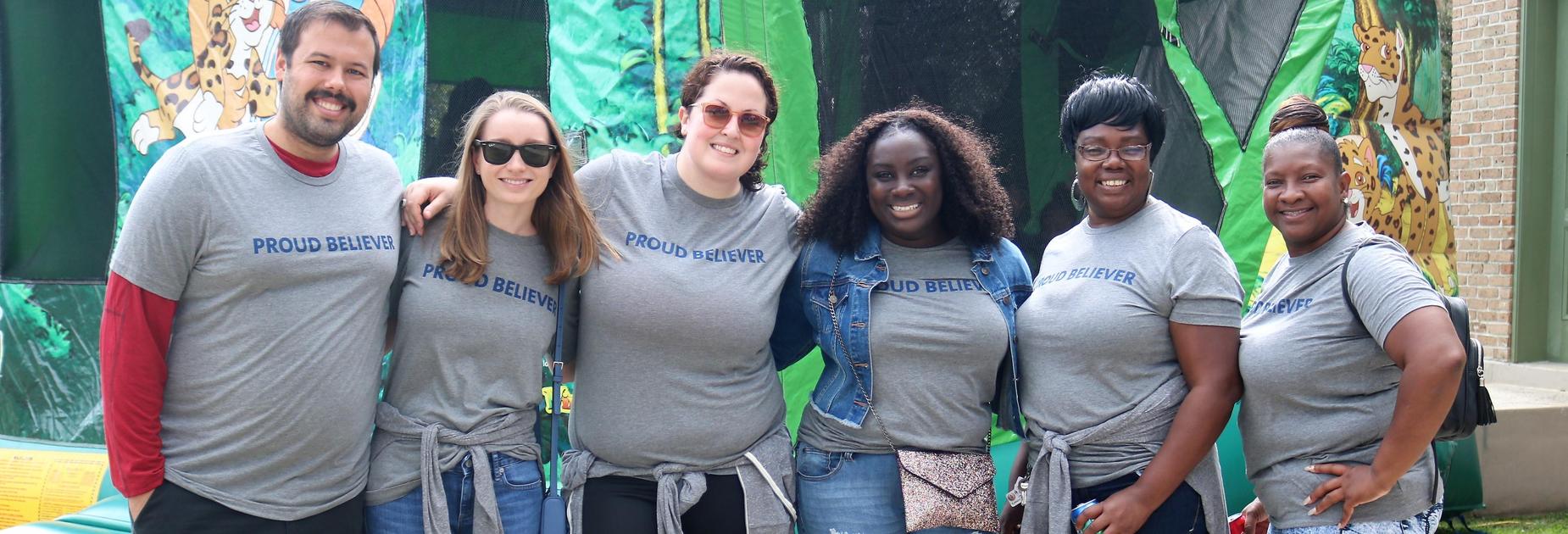 KIPP Believe staff lined up at the groundbreaking