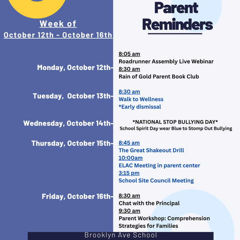 Parent Reminders