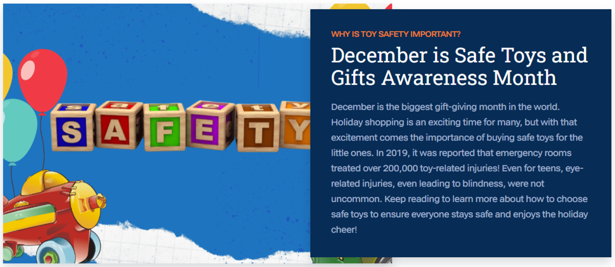 Safe Toys and Gifts Awareness Month