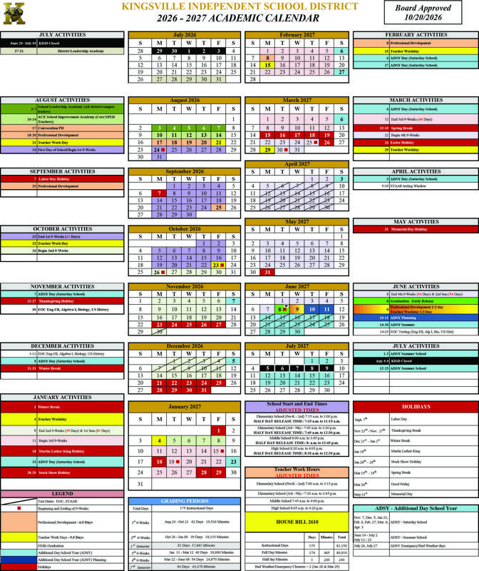 Updated Calendar