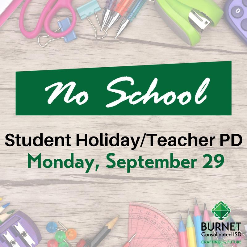 No School/Staff Development on Monday, September 29 Featured Photo