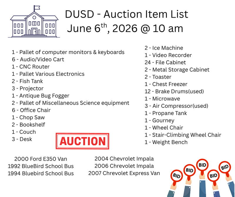 school and bid hands for auction