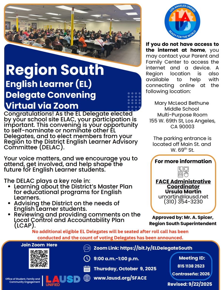 DELAC South Convening