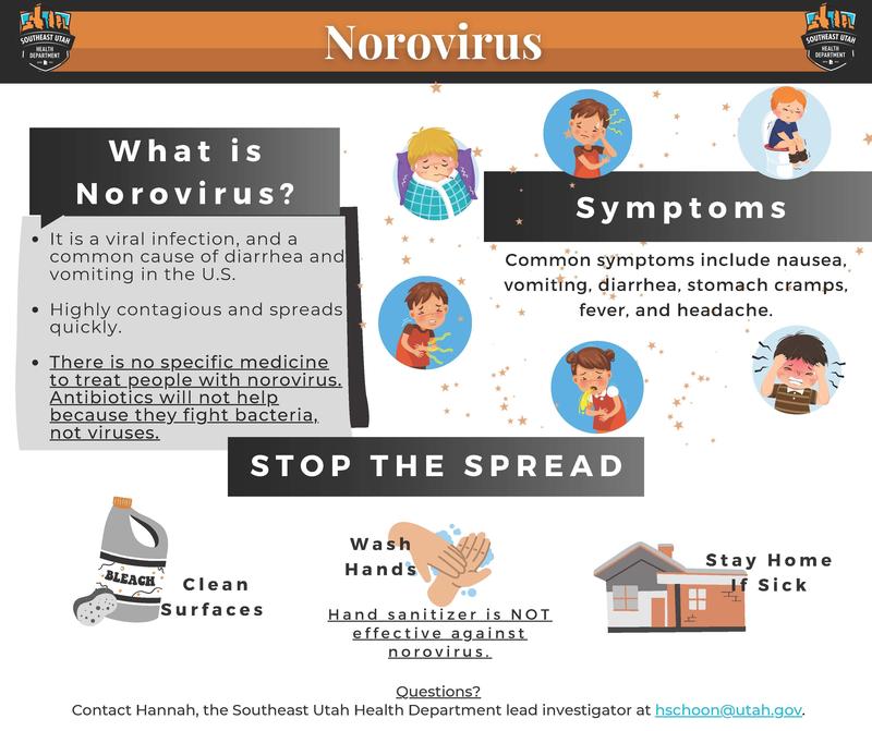 An ongoing Norovirus outbreak at HMK Elementary School continues to sicken staff and students.  Please help us stop the spread by keeping children with nausea, vomiting, diarrhea, fever and stomach cramps home for 48 hours after symptoms subside.