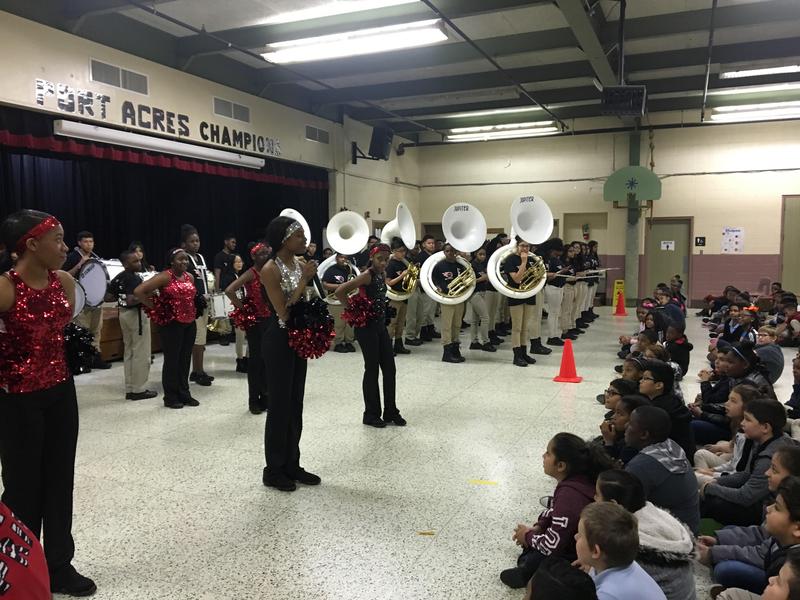 Lincoln MS Band & Dance Visit Port Acres and Sam Houston Elementary Featured Photo