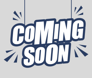 White Comic Book Style Coming Soon Text on a gray background