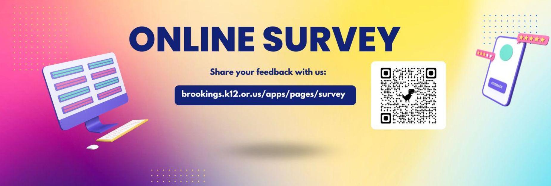 Online survey advertisement with QR code