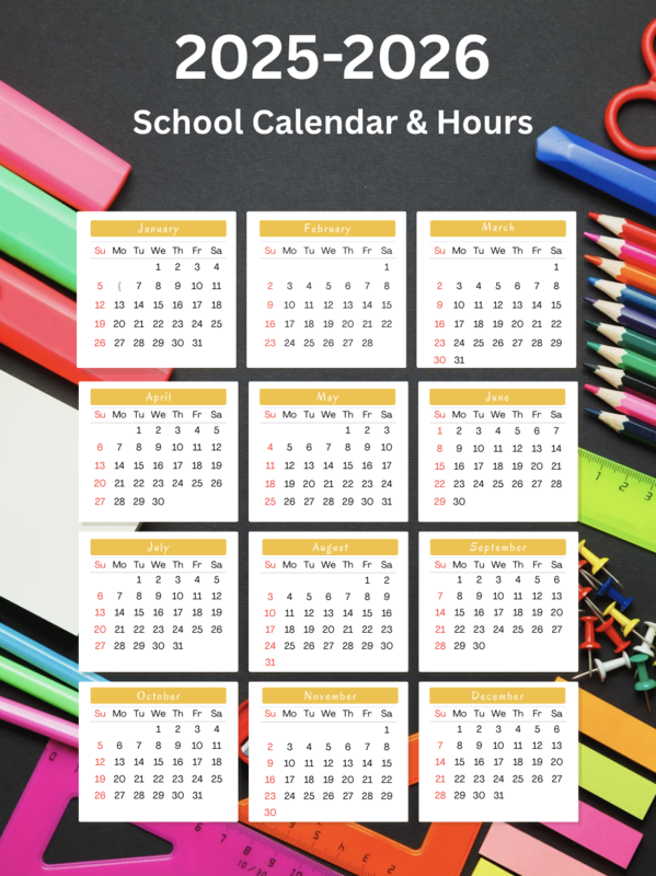 25-26 School Calendar and Hours