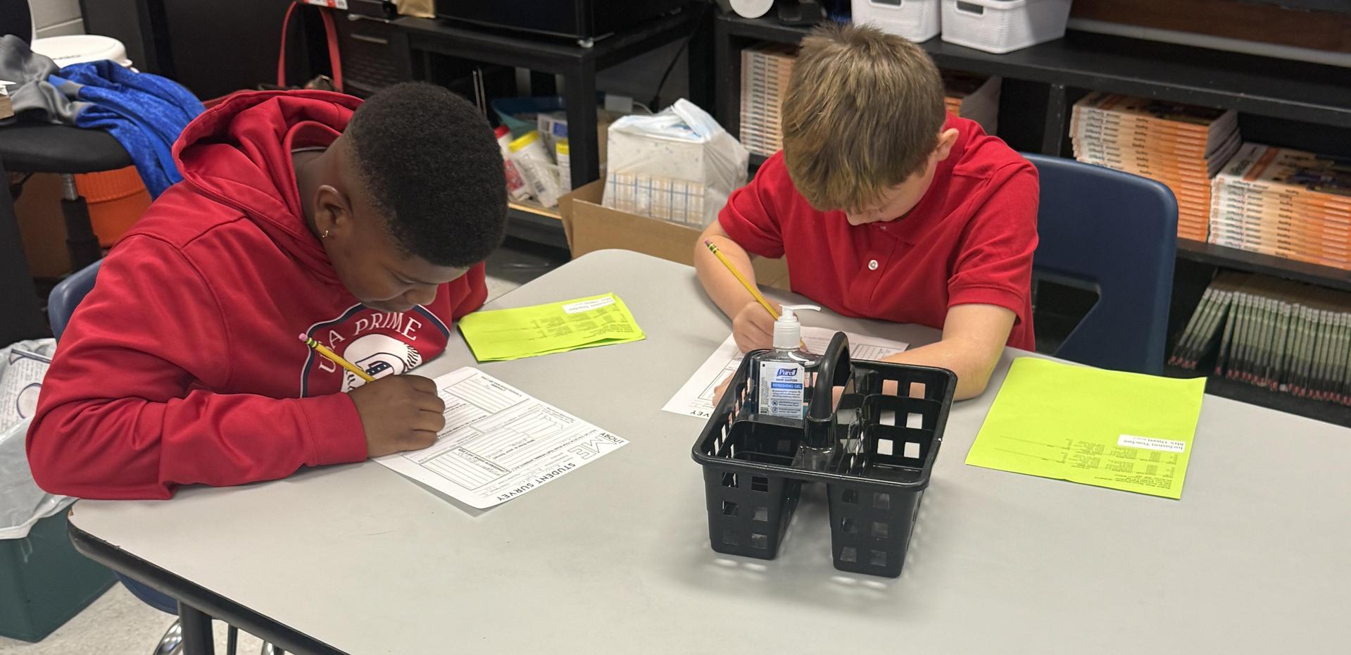 Student's working in class.