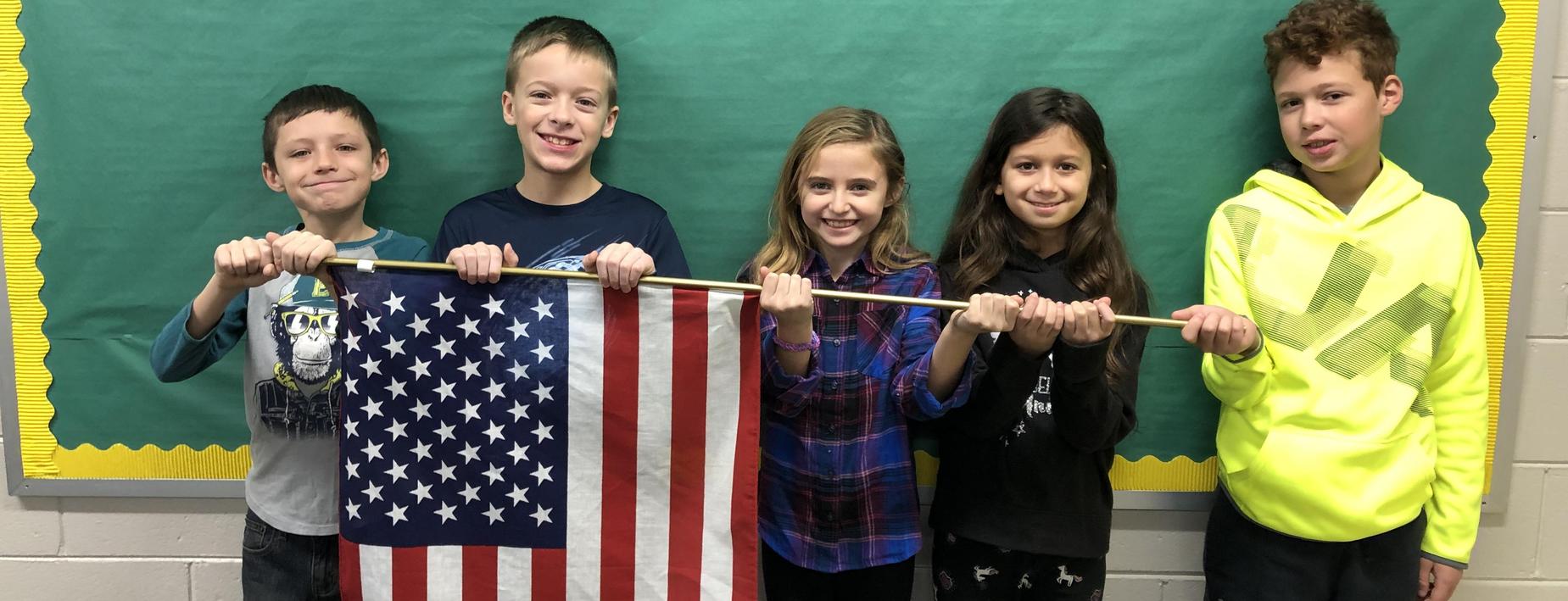 CCIS group with American Flag