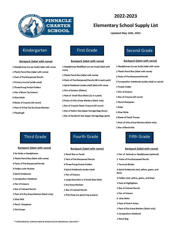 School Supplies for 2022-2023