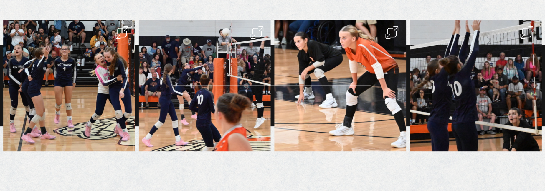 Collage of pictures from JV Volleyball game