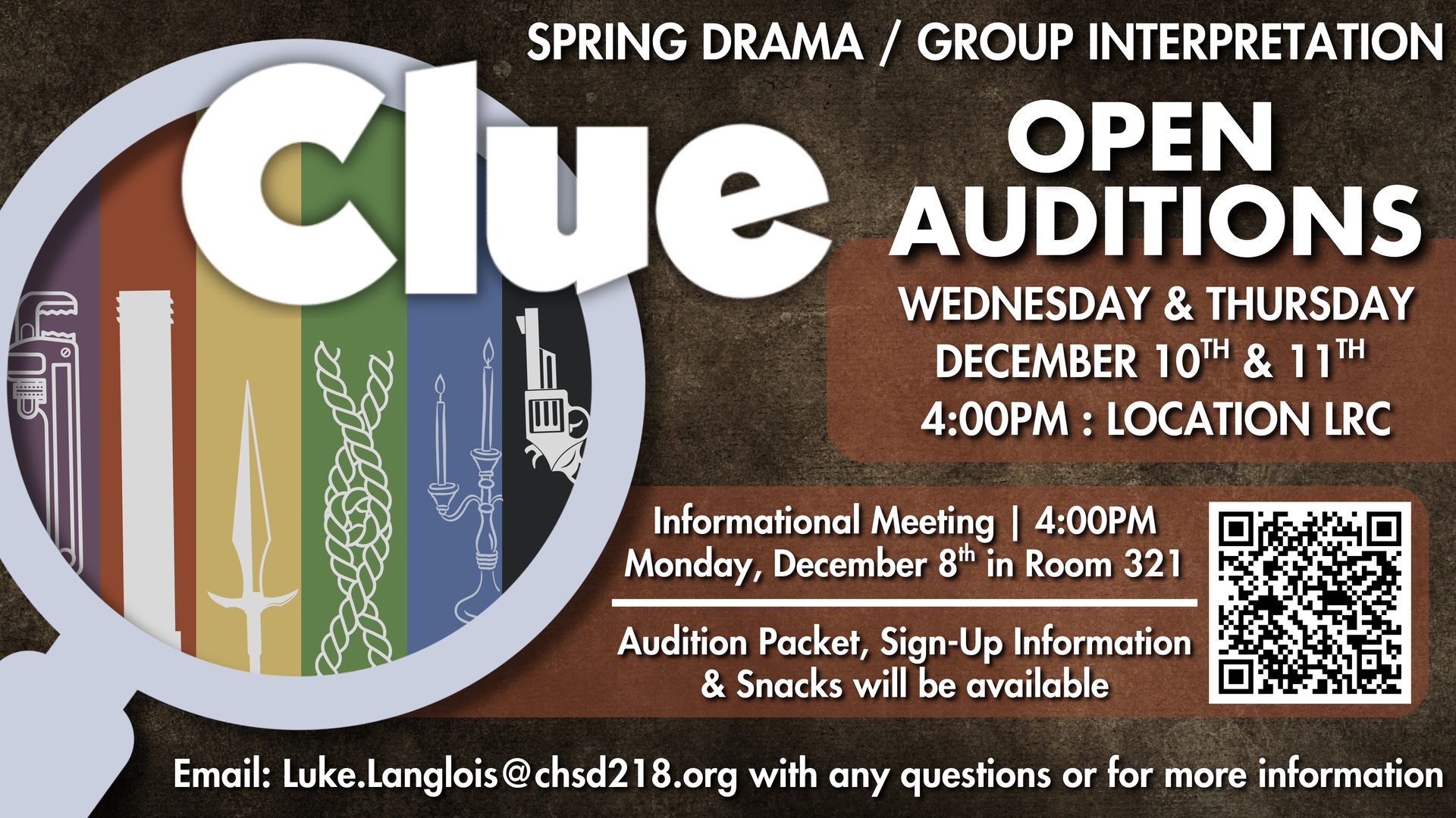 CLue Audition Flyer