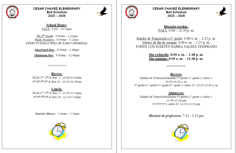 Bells Schedule 25-26 clip art