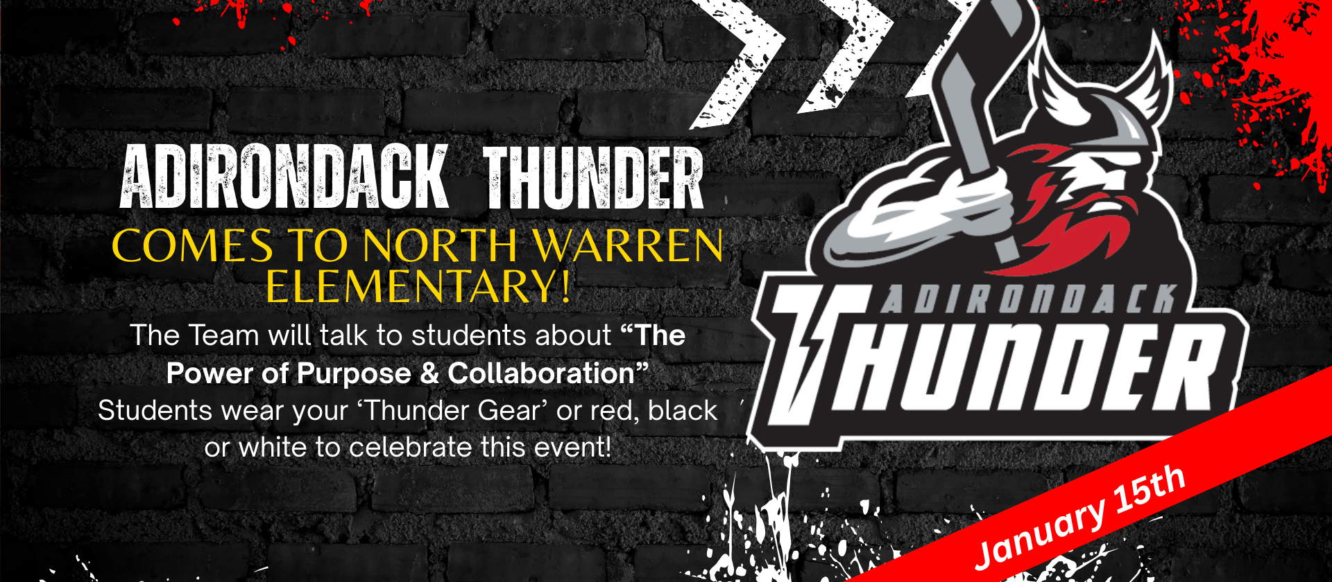 ADK Thunder comes to North Warren Elementary January 15th