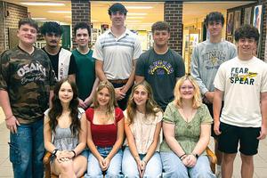 (Front row) Kassandra Wagner, Abigail Worley, Addison Jobe, Adeline Cypher, (Back row) Crosby Gerega, Osmaan Arsala, Colin Ratesic, Nick Laskey, Russell Oslosky, Johnny Lovas, Colin Schwer