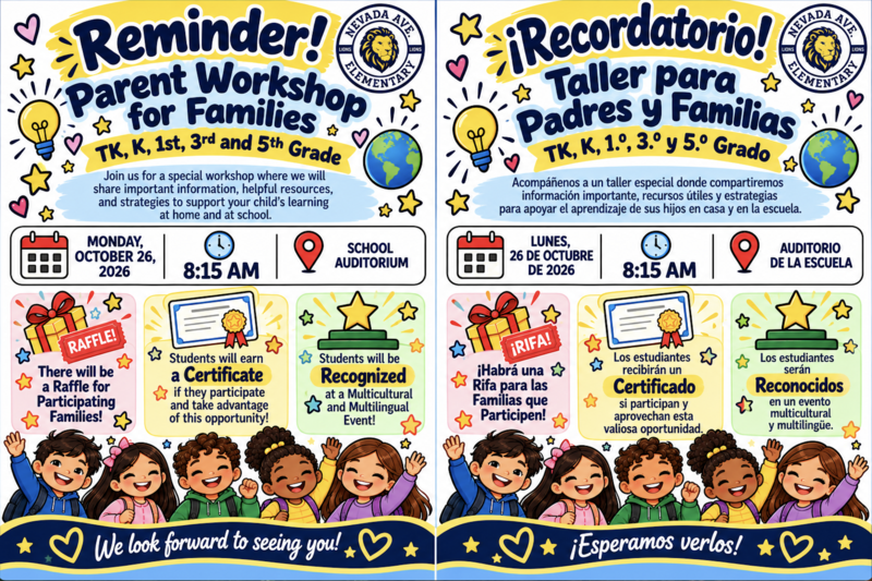 Parent Workshop for Families/ Taller para Padres y Familias Featured Photo