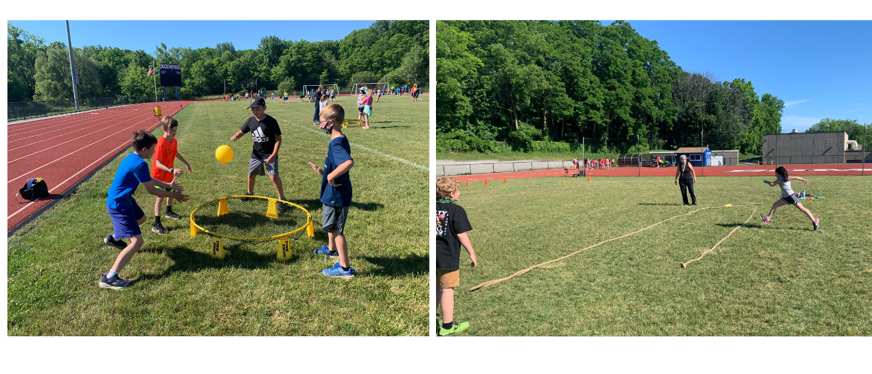 students participating in field day games