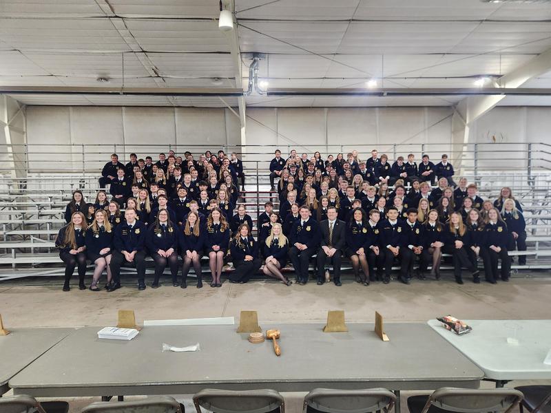 Group photo of all FFA members at District Leadership Conference.