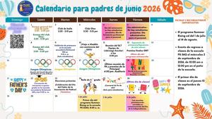 June Parent Calendar 2026 (Spanish)