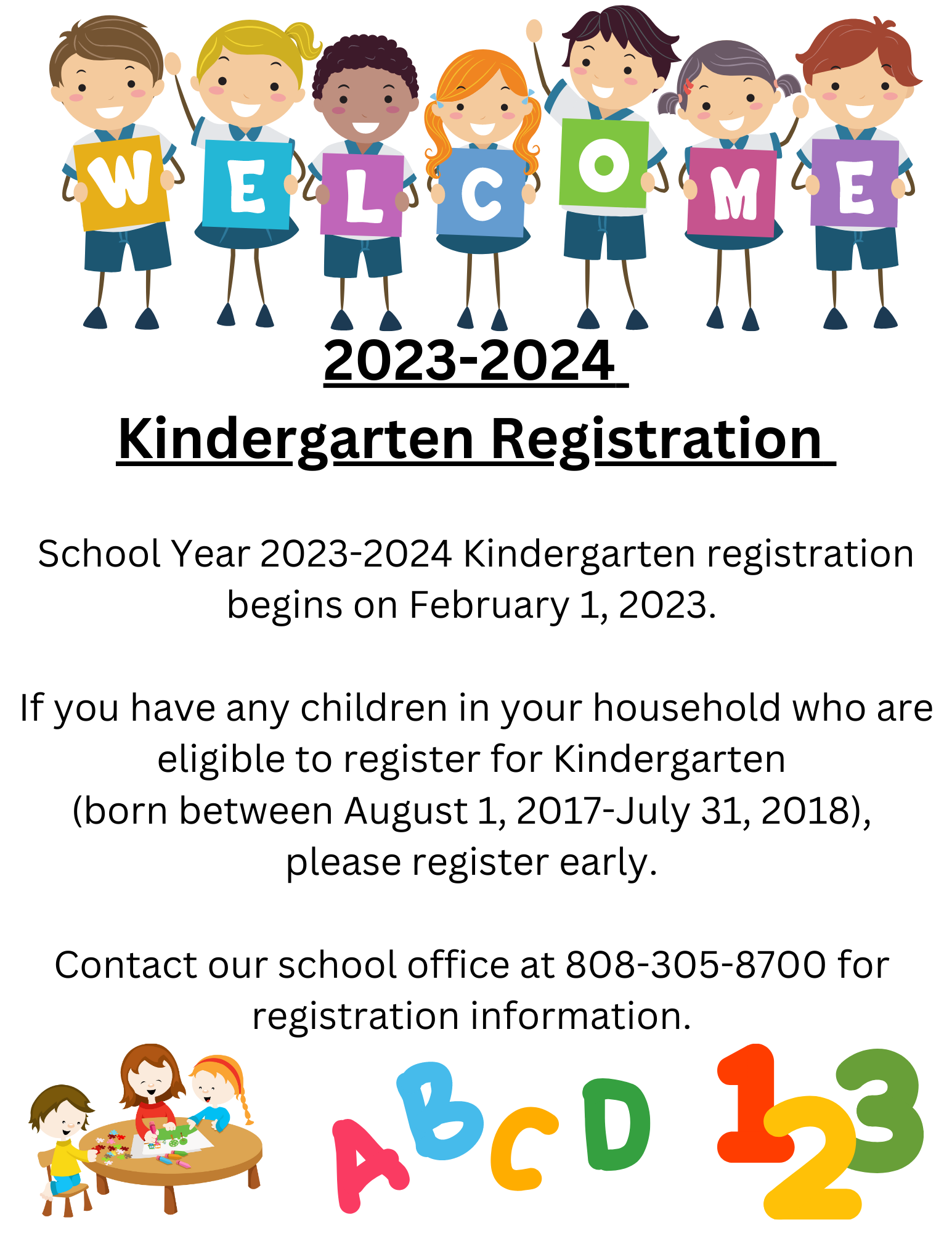2023 2024 Kindergarten Registration Begins On February 1 Kapolei 