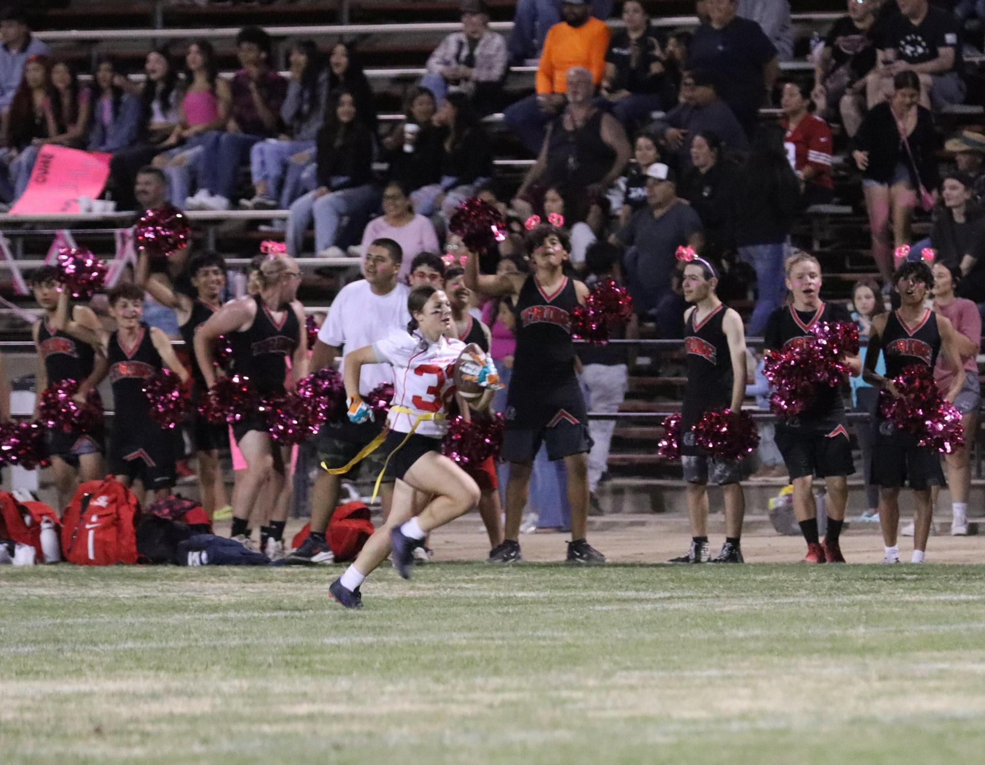 girls playing flag football