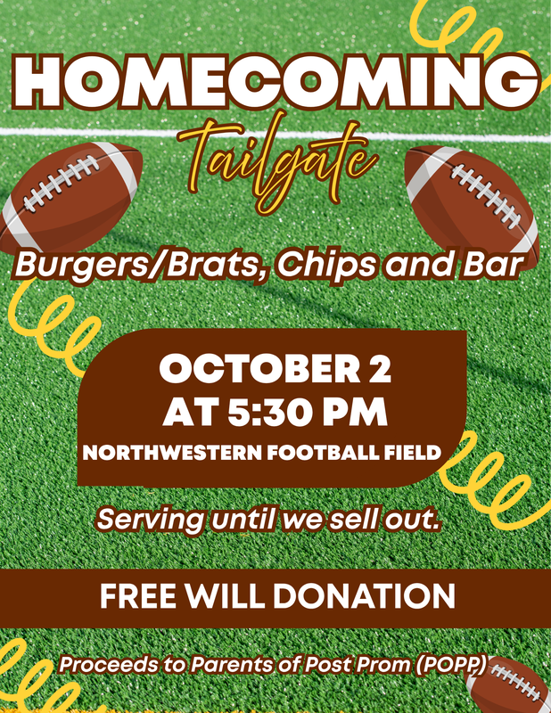 tailgate party at Northwestern FB game Oct 2 @5:30