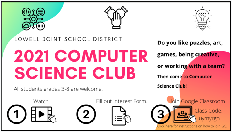 2021 LJSD Computer Science Club Featured Photo