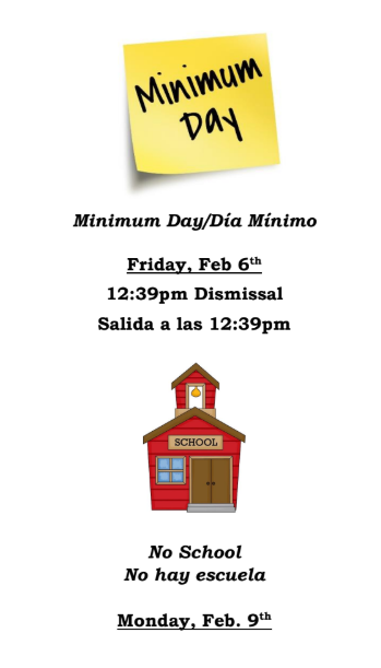 Minimum Day/Día Mínimo Friday, Feb 6th