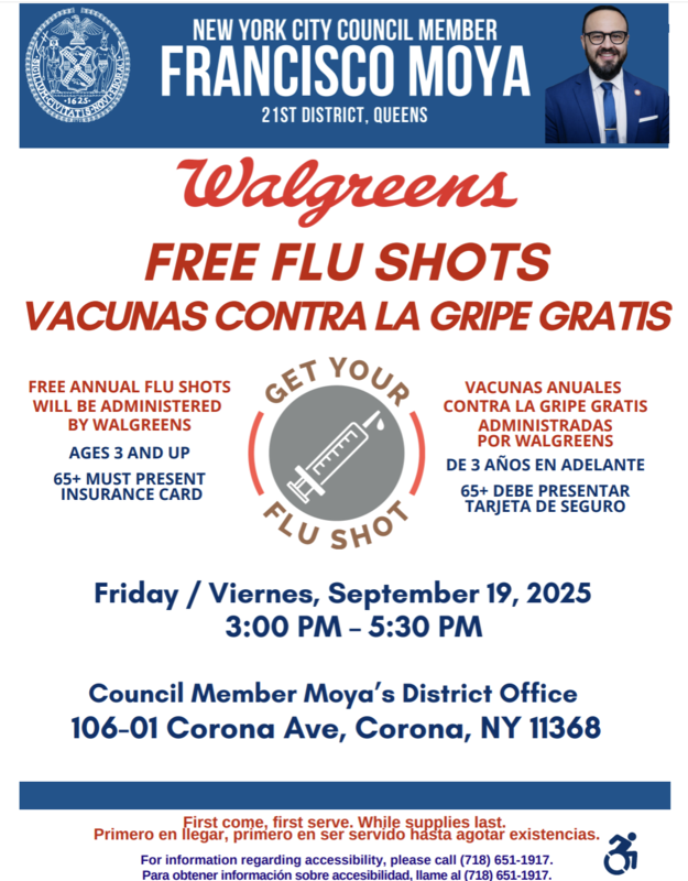 Free vaccine English flyer